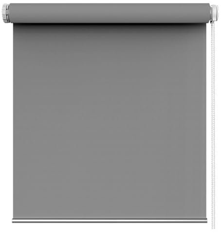 Verdunklungsrollo ohne Bohren 100 x 210 cm Tag-Nacht-Rollo ohne Bohren, Thermorollo Sichtschutz Hitzeschutz, Seitenzugrollo Verdunkelung für Fenster, für Alle Türen und Fenster, Hellgrau