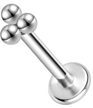 ZS ASTM F136 Titan 16G 8mm Piercing Schmuck für Knorpel Conch Tragus Helix Lippe Labret Ohr – Hypoallergen Innengewinde Flache Rücken Ohrringe Ohrstecker (#18)