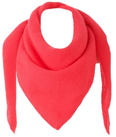 stylx Damen XXL Strick Dreieck Schal mit Reiskorn Strickmuster in Unifarben, Schal, Leichtes Tuch (neon fuchsia)