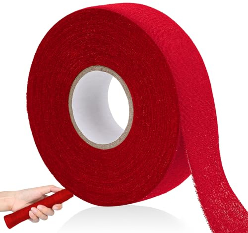 KALIONE Hockey Tape, Anti Slip Hockey Stick Tape 25m × 25mm Self-Adehesive Grip Tape Sports Grips Tape Anti Slip Wear Resistant Stick Tape for Badminton Grip Golf Pole Tennis Racket (Red)
