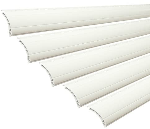 5 x Rollladenpanzer Lamelle Profil Ersatz für Rollladen Rolladen Ersatzlamelle in Mini oder Maxi, Farbe: grau, weiß oder beige (weiß [46], K52B - 170cm)
