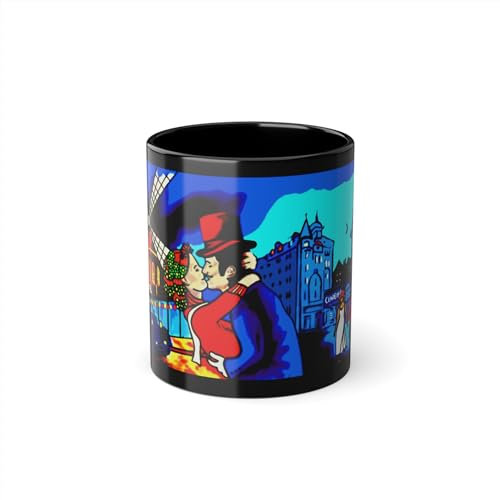 Mug Romantique - Le Moulin Rouge - Une Balade en Amoureux - Edition Limitée - Ultra Brillant - Mug en Céramique 33cl