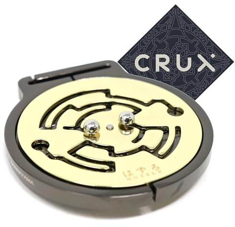 Hanayama Cast Medallion Puzzle - Level 5 of 6 - Very Difficult - Includes Crux Sticker