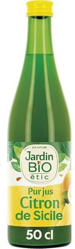 Jardin Bio Étic Pur Jus de Citron Bio 100% Naturel | Rechargez vos Vitamines | Bouteille 50cl - Epicerie Bio & Diététique - Le Lot De 3