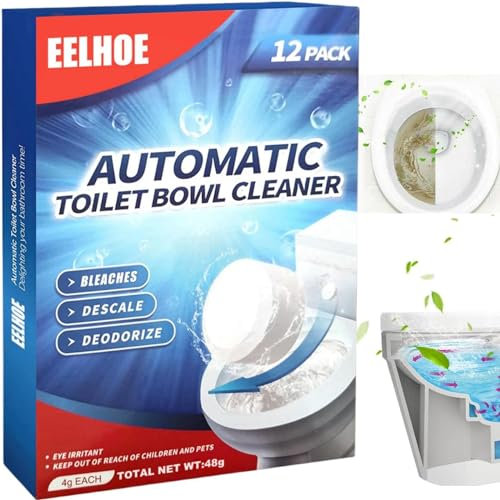 12 Stück WC Toilette Reinigung Tabletten Spülkasten Tabs WC-Reiniger Tabs Toiletten Aktivsauerstoff Agent Toilettenreinigungstabletten für Hygienische Frische und Kalkschutz