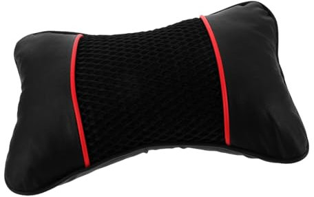 SOLUSTRE Autositzkissen Aus Kunstleder Für Reisen Kopfstützenkissen Mit Elastischem Kern Für Komfort Bei Längeren Fahrten Atmungsaktives Nackenkissen Zum Schlafen Im Auto