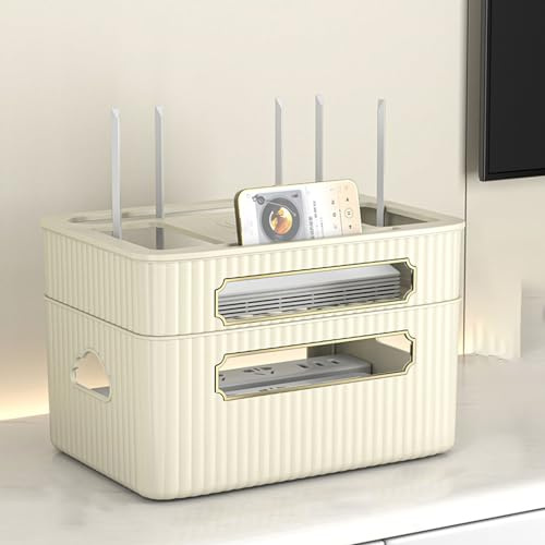 Onxyrbyte Router Storage Box,Meuble Box Internet,Boîte de Stockage de Routeur,Cache Box WiFi,Support de Router Storage Box,Rangement Box Internet,pour Gestion des câbles pour Salon,Chambre,Bureau