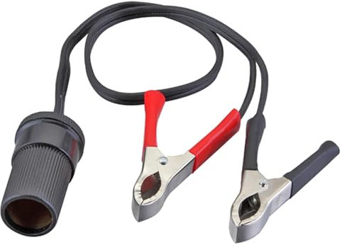 Morsetti per batteria da adattare all'accendino - Morsetti per batteria, pinze a coccodrillo, prolunga per presa accendisigari per auto | Pinze a coccodrillo per batteria da auto 30 A, con cavo di