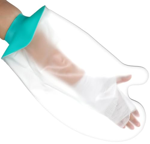 Ymapinc Plaster Cast Waterproof Cover Arm Palm, Hand Cover for Shower After Surgery, Reusable Waterproof Arm Covers for Shower Soft Comfortable Cast Protector for Wrist, Finge