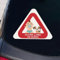 Wanapix | Adesivo Personalizzato per Auto | Adesivi Impermeabili in Vinile | Personalizzazione con Nomi | Triangolo 15x13cm | Bambino e Cane