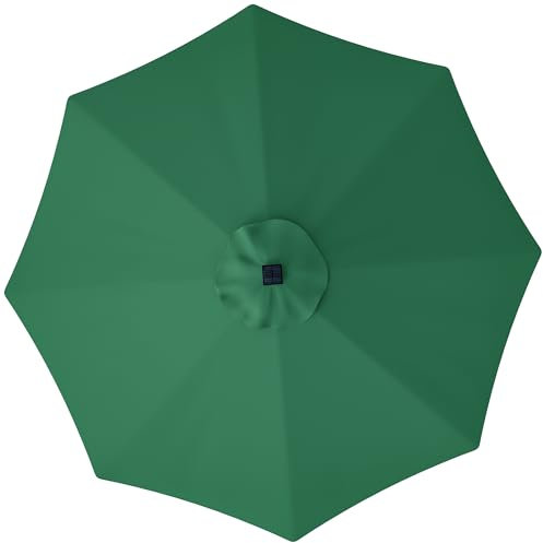 Outsunny Telo di Ricambio per Ombrellone 3x3 m con Presa d'Aria Superiore, Telo per Ombrellone da Giardino a 8 Stecche in Poliestere 180 g/m², Resistente ai Raggi UV 50+ e all'Acqua, Verde