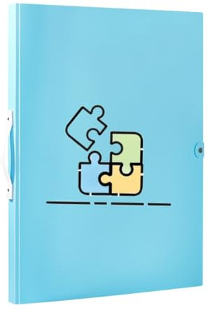 Carpeta de Almacenamiento de Rompecabezas para 1000 Piezas, Organizador de Rompecabezas de Gran Capacidad portátil con 20 Bolsillos,Guarda Puzzle, Accesorios Puzzle Protectores y Antipolvo (Azul)
