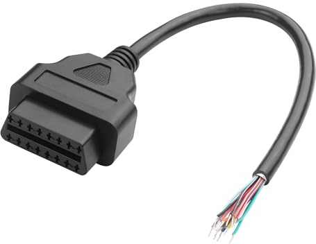 YAODHAOD Câble d'extension OBD2 femelle vers ouvrir Pigtail, 16 broches OBDII Port de remplacement, câble d'extension de diagnostic OBD pour bricolage -30 cm (OBD2 femelle)