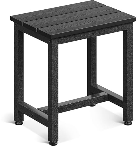 Coleshome Beistelltisch Outdoor, Beistelltisch Klein für Garten, Terrasse und Poolbereich, Wetterbeständig/Pflegeleicht, für den Innen- und Außenbereich, Schwarz