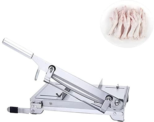Bone Slicer Stainless Steel Manual Meat and Bone Slicer - Ideal for Chicken, Duck, Fish, and Lamb - Home and Commercial Use