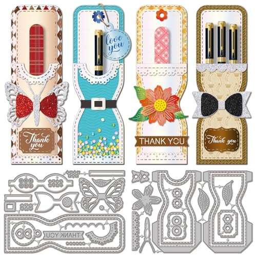 GLOBLELAND Nagelfeilenhalter Stanzformen Für DIY Scrapbooking Stifthalter Metallstanzungen Blumenschleifen Shakes Stanzschablonen Für Kartengestaltung Randprägung Fotoalbum Basteldekor