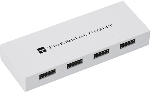 Thermalright Interal USB 2.0 Hub X5, SATA Powered, Magnetic Mount, 9-Pin USB Expansion for PC Motherboard (White)