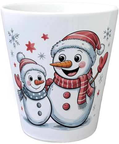 speecheese Cartoon Schneemänner Schneeflocken Blumentopf lustiger Pflanzentopf winterliches Deko-Highlight