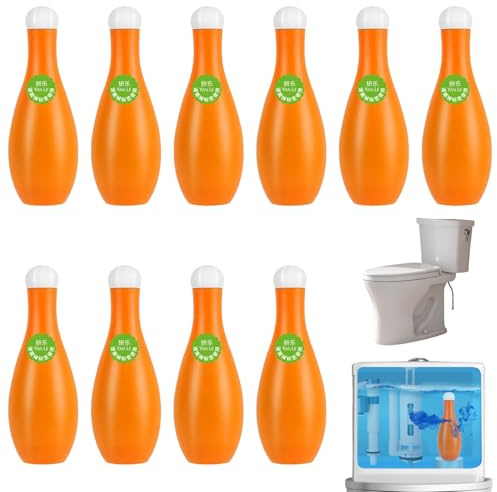 Nettoyant pour réservoir de toilette 10 pièces nettoyant pour cuvette de toilette en bouteille liquide nettoyage efficace avec bol désodorisant parfum longue durée, Cleane