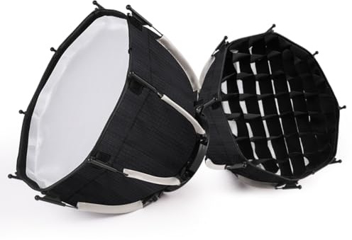 Dytabepl Mini Softbox, 30cm Achteckige Softbox mit Bowens-Halterung, Schnellverschluss, Wabengitter-Softbox mit Diffusoren Wabennetz für ZU60 oder M60 COB-Fülllichtstudio