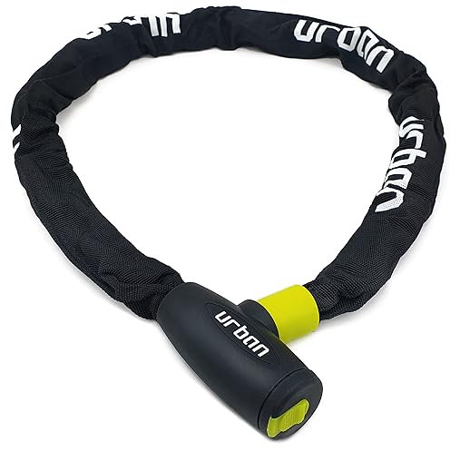 URBAN XK120 Candado Bicicleta Antirrobo, Cadena 120cm de ø8mm Acero Endurecido Cerradura Alta Seguridad, Longitud Óptima para Fácil Transporte, Antirasguños, Antirobo Versátil para Bici, Moto Scooter