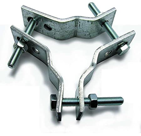 Metronic 450898 Ralla Tris per Pali Antenna Diametro 30/60 Mm in Acciaio Zincato, Grigio