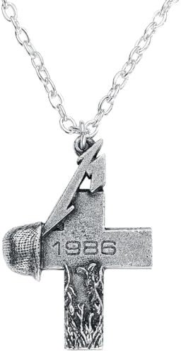 Metallica Master of Puppets Unisex Halskette silberfarben Hartzinn Band-Merch, Bands