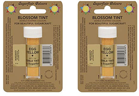 2 x Sugarflair Egg Yellow Edible Blossom Tints Food Cake Colour Dust Powder