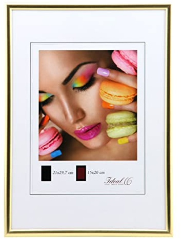 Ideal Life Kunststoff Bilderrahmen Wanddeko Collage Poster Bilder Foto Rahmen: Farbe: Gold | Format: 13x18