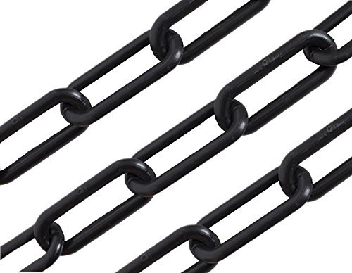6mm Black Plastic Safety Barrier Garden Fence Post Decorative Link Chain (5mtr)