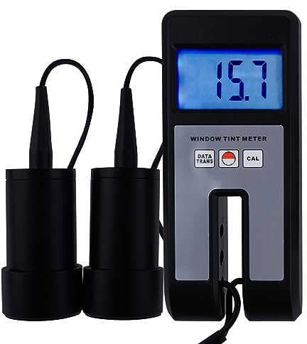 Window Tint Film Coating Visual Light Transmission VLT Transmittance Glass Thickness Haze Checker Meter Tester Sensor for All Kinds of Transparent Translucent Automobile Aerospace Glass Plastic Sheet