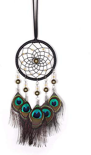FeiliandaJJ Handgefertigt Traumfänger Pfau Federn Dekoration für Auto Wand hängen Raum Mädchen Zimmer Home Decor Ornament Craft Geschenk (Mehrfarbig)