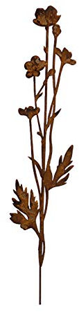 Wunderschöner & Hochwertiger Gartenstecker – Rost Blume/Blumenstecker – Große Auswahl – Edelrost Dekoblume – Metall Gartendeko (Butterblume - Länge 85cm)