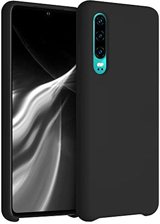 kwmobile Hülle kompatibel mit Huawei P30 Hülle - Silikon Handy Case - Handyhülle weiche Oberfläche - kabelloses Laden - Schwarz