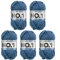 myboshi No.1-Wolle zum Häkeln und Stricken, Schnellstrickgarn, langlebige Mützenwolle, Mulesing-frei, 50g, Ll 55m Blau (Blaubeere) 5 Knäuel