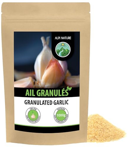 Alpi Nature Ail Granulés 1kg, Ails Séchés et Hachés, Assaisonnement à l'Ail Granulé