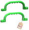 h2i 2 Stück Haltegriffe Spielturm & Klettergerüst | Kinder Handgriff aus Kunststoff für Stelzenhaus & Hochbett | wetterfeste Spielplatz Griffe | inkl. Befestigungsmaterial | Spielturm Zubehör | grün