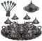 Alisveristime Service à thé turc fait à la main en zamzam avec verres, soucoupe, plateau et cuillère (noir authentique)