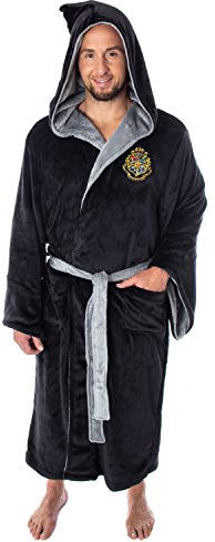 Harry Potter Fleece-Plüsch-Bademantel mit Kapuze für Erwachsene, Gryffindor, Slytherin, Ravenclaw, Hufflepuff, Hogwarts, Hogwarts, Einheitsgröße