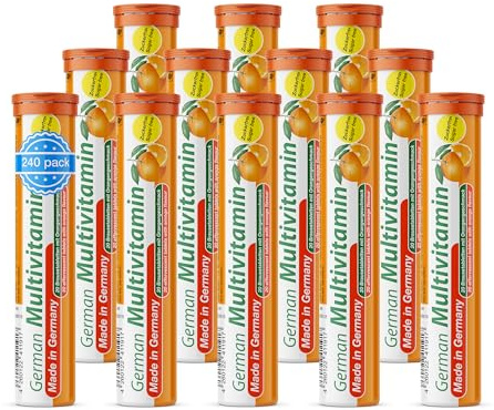 Multivitamin - 12 x 20 effervescent Tablets - Orange Flavor - T&D Pharma German Multivitamin - Made in Germany