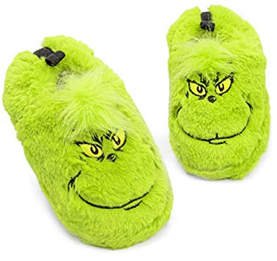Die Grinch Pantoffeln Kids Soft Fur House Hausschuhe Geschenk für Jungen & Mädch 30-32 EU