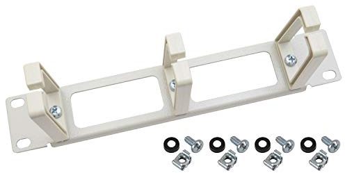 HMF 63353-07 Rangierpanel für Serverschrank | 10 Zoll | 1 HE | 3 Führungsbügel | Lichtgrau