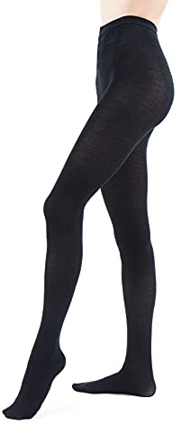WOOLIFE Damen Merino Strumpfhose Soft Damenwollstrumpfhose 220 Den Schwarz/M / 40-42/164-108 cm