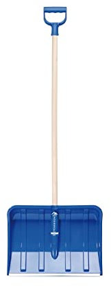 Schneeschaufel Schaufel Winter Schneeschieber breites 490 mm Kunststoff Schild mit Aluminium Kante Holzstiel verschraubt inkl. D-Grip