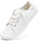 STQ Slip on Trainers Women Sneakers Canvas Walking Shoes Ladies Orthopedic Arch Support Memory Foam Low Top Footwear Non-Slip Plimsolls Fashion Comfort Gym White UK 8 / US 10