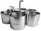 WEBBOMB Profi Set Edelstahl Dessertringe 8tlg Speisenringe Ø 7,5 cm Höhe 5,5 cm rund mit Heber & Stampfer Backringe für runde Mini Kuchen Brötchen Backform Burger Presse