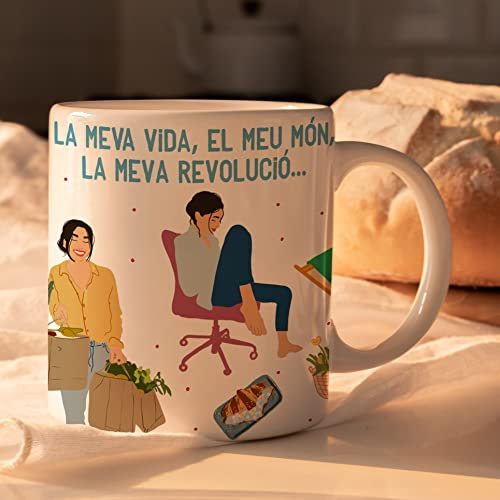 HappyMots Taza Día de la Mujer en Catalán Tazas Originales para regalar Hechas en Cerámica | Tazas Desayuno | Apta Para el Microondas y el Lavavajillas | Regalo Día de la Mujer CAT