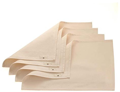 Vivi Idee® 4er Tischsets Platzset 100% Baumwolle Platzdeckchen Stoff abwaschbar Handgenäht 52x33cm (Beige)