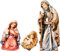 JS Garten Deko Krippenfiguren Heilige Familie: Maria, Jesuskind und Josef H 8 cm handgeschnitzte Holzfigur Holzstatue Statue aus Ahornholz Dolfi
