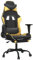 vidaXL Gaming Stuhl, Bürostuhl Drehbar Höhenverstellbar, Drehstuhl Schreibtischstuhl mit Massage Fußstütze, Verstellbar Chefsessel Sportsitz Computerstuhl, Schwarz Golden Kunstleder